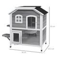 Load image into Gallery viewer,  2-story Cat House Outdoor, Weatherproof Wooden Cat Enclosure for Feral Cats with Escape Door, Openable Roof, Jumping Platforms, Grey
