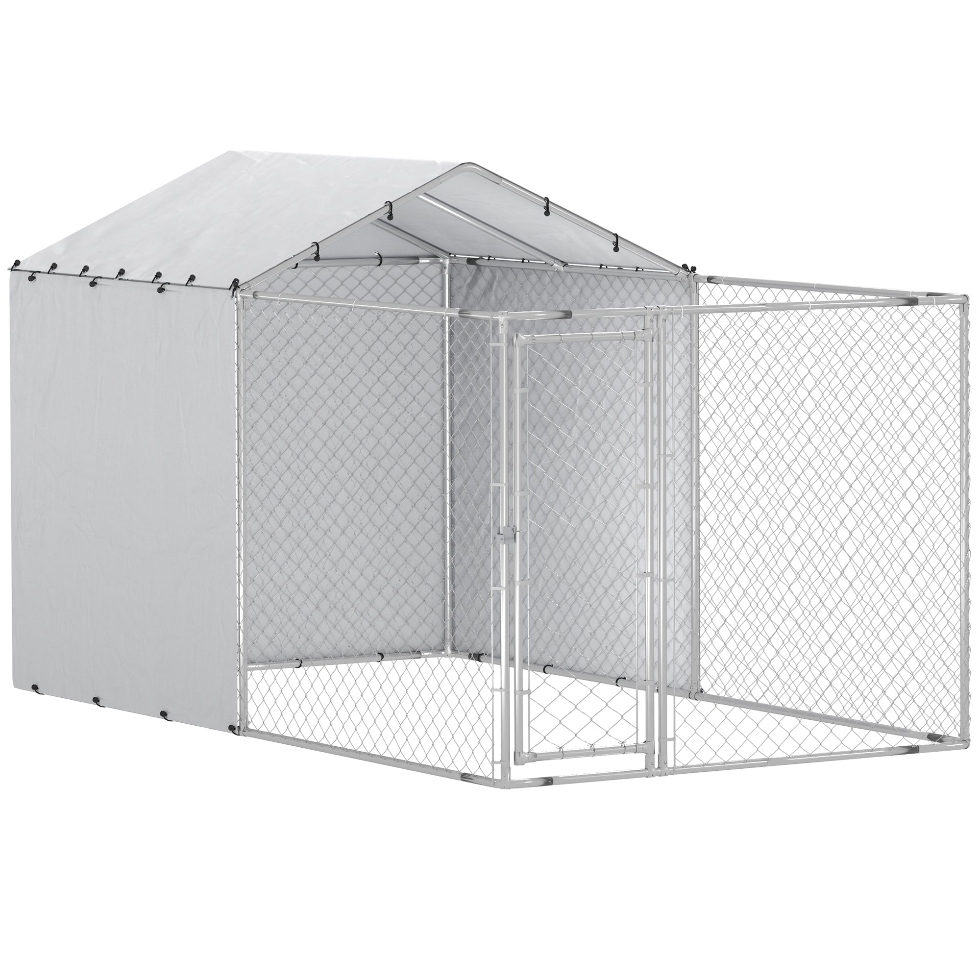 Outdoor Dog Kennel with Waterproof & UV-Resistant Cover, Dog Run with Secure Lock for Small Medium Large Dogs, 13.1' x 7.5' x 7.5'
