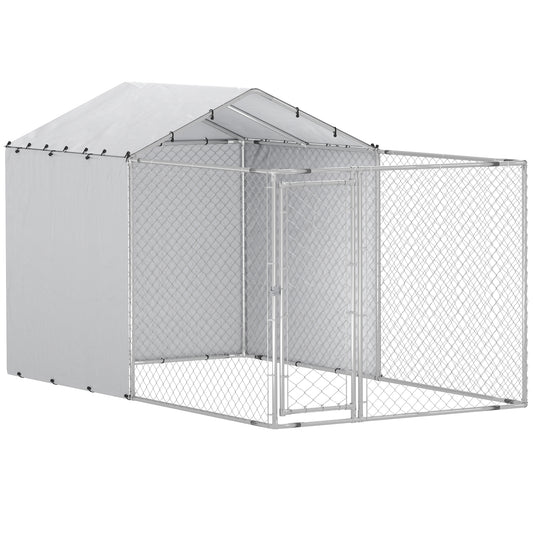 Outdoor Dog Kennel with Waterproof & UV-Resistant Cover, Dog Run with Secure Lock for Small Medium Large Dogs, 13.1' x 7.5' x 7.5'