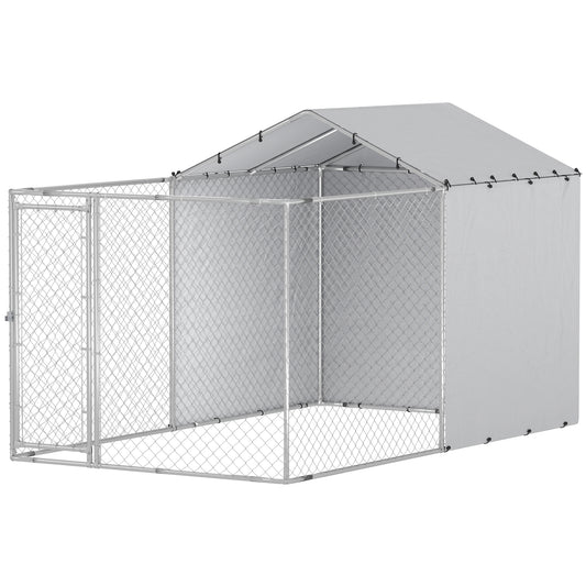 Outdoor Dog Kennel with Waterproof & UV-Resistant Cover, Dog Run with Secure Lock for Small Medium Large Dogs, 13.1' x 7.5' x 7.5'