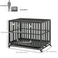 Load image into Gallery viewer, Heavy Duty Steel Dog Crate Kennel Pet Cage with Wheels for Portability and a Door for Convenient Access Anti-Pinching Floor, 43.7" L x 28.7" W x 34.6"H, Black

