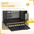 Load image into Gallery viewer, Heavy Duty Steel Dog Crate Kennel Pet Cage with Wheels for Portability and a Door for Convenient Access Anti-Pinching Floor, 43.7" L x 28.7" W x 34.6"H, Black
