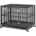 Load image into Gallery viewer, Heavy Duty Steel Dog Crate Kennel Pet Cage with Wheels for Portability and a Door for Convenient Access Anti-Pinching Floor, 43.7" L x 28.7" W x 34.6"H, Black
