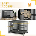 Load image into Gallery viewer, Heavy Duty Steel Dog Crate Kennel Pet Cage with Wheels for Portability and a Door for Convenient Access Anti-Pinching Floor, 43.7" L x 28.7" W x 34.6"H, Black
