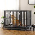 Load image into Gallery viewer, Heavy Duty Steel Dog Crate Kennel Pet Cage with Wheels for Portability and a Door for Convenient Access Anti-Pinching Floor, 43.7" L x 28.7" W x 34.6"H, Black
