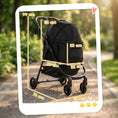 Load image into Gallery viewer, Dog Stroller, 3 in 1 Foldable Pet Stroller for Small Puppy Cat with Detachable Travel Carrier, 4 Wheels Dog Pram with Storage Basket, Seat Leashes, Mesh Window, Black
