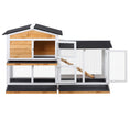 Load image into Gallery viewer, Rabbit Hutch Guinea Pig Hutch Wooden House with Run, 2 Tier Pet Cage Outdoor with No-leak Plastic Trays, 157.4 x 53 x 93.5cm, Yellow
