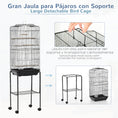 Load image into Gallery viewer, Bird Cage Budgie Cages for Finch Canary Parakeet with Stand Wheels Slide-out Tray Accessories Storage Shelf, Black 46.5 x 36 x 157 cm
