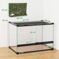 Load image into Gallery viewer, Reptile Glass Terrarium, Reptile Vivarium with Tree Bark Background, Front Ventilation, Escape-Proof Knob Lock, Glass Enclosure for Lizards, Horned Frogs, Snakes, 50 x 30 x 35 cm, Black
