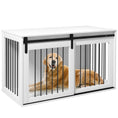 Load image into Gallery viewer, Dog Crate Furniture, 46.5" Dog Crate End Table Indoor Dog House for Extra Large Dogs, with Sliding Door, Lock, White
