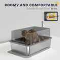 Load image into Gallery viewer, Stainless Steel Cat Litter Box, XL Extra Large Metal Litter Box Pan Tray for Big Cats, High Sided, Anti-Urine Leakage, Easy Cleaning, Non-Sticky, Absorbs Odors, Include Scoop & Pad, Dark Gray
