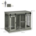 Load image into Gallery viewer, Dog Crate Furniture for Large Dog, Double Dog Cage for Small Dogs with Divider, Sliding Doors - Grey
