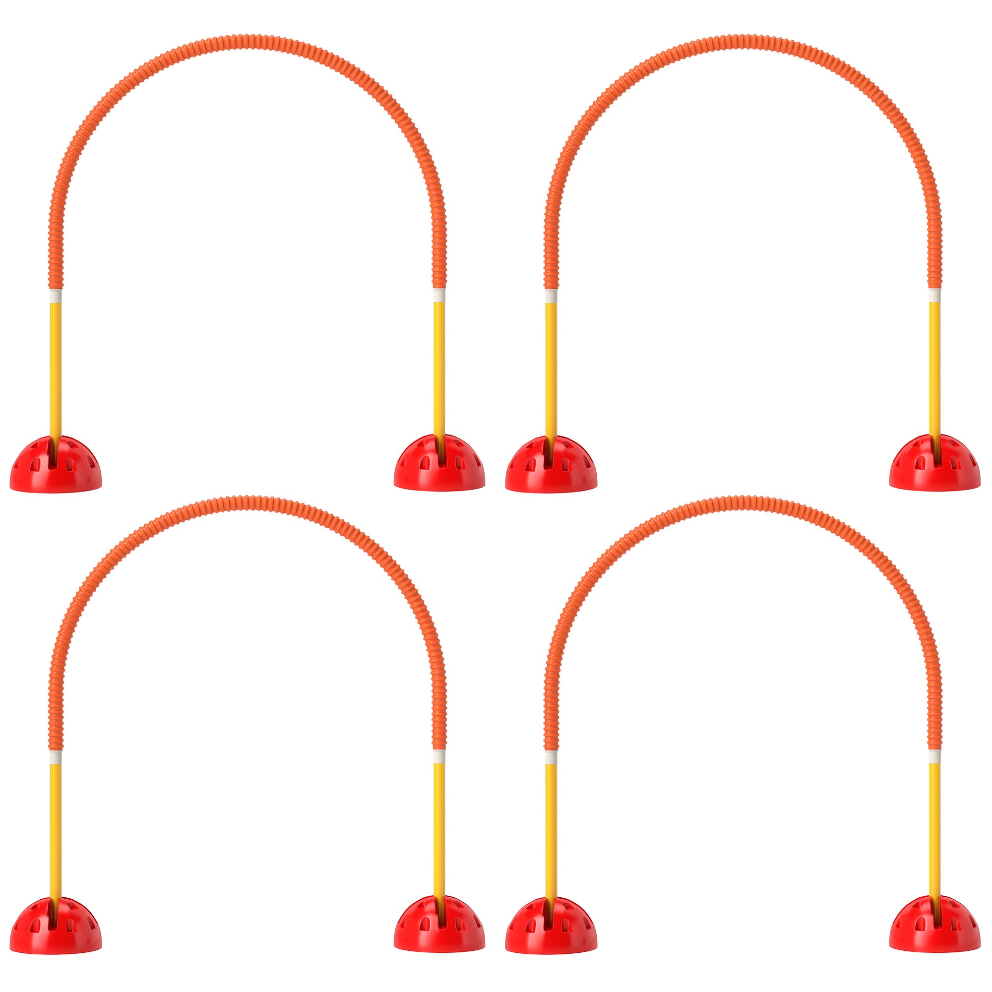 4 Piece Dog Agility Training Equipment with 4 Adjustable Width Doors, Carry Bag, Easy to Assemble, Dog Obstacle Course for Garden, Orange