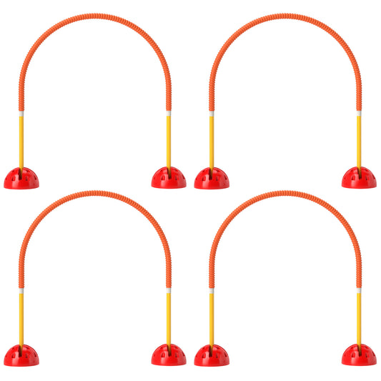 4 Piece Dog Agility Training Equipment with 4 Adjustable Width Doors, Carry Bag, Easy to Assemble, Dog Obstacle Course for Garden, Orange