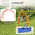 Load image into Gallery viewer, 4 Piece Dog Agility Training Equipment with 4 Adjustable Width Doors, Carry Bag, Easy to Assemble, Dog Obstacle Course for Garden, Orange
