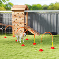 Load image into Gallery viewer, 4 Piece Dog Agility Training Equipment with 4 Adjustable Width Doors, Carry Bag, Easy to Assemble, Dog Obstacle Course for Garden, Orange
