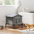 Load image into Gallery viewer, Outdoor Cat House, Waterproof Insulated Cat Kennel with Elevated Base, Cushion, Foldable Feral Kitty Shelter for Indoor Outdoor Kittens, Grey
