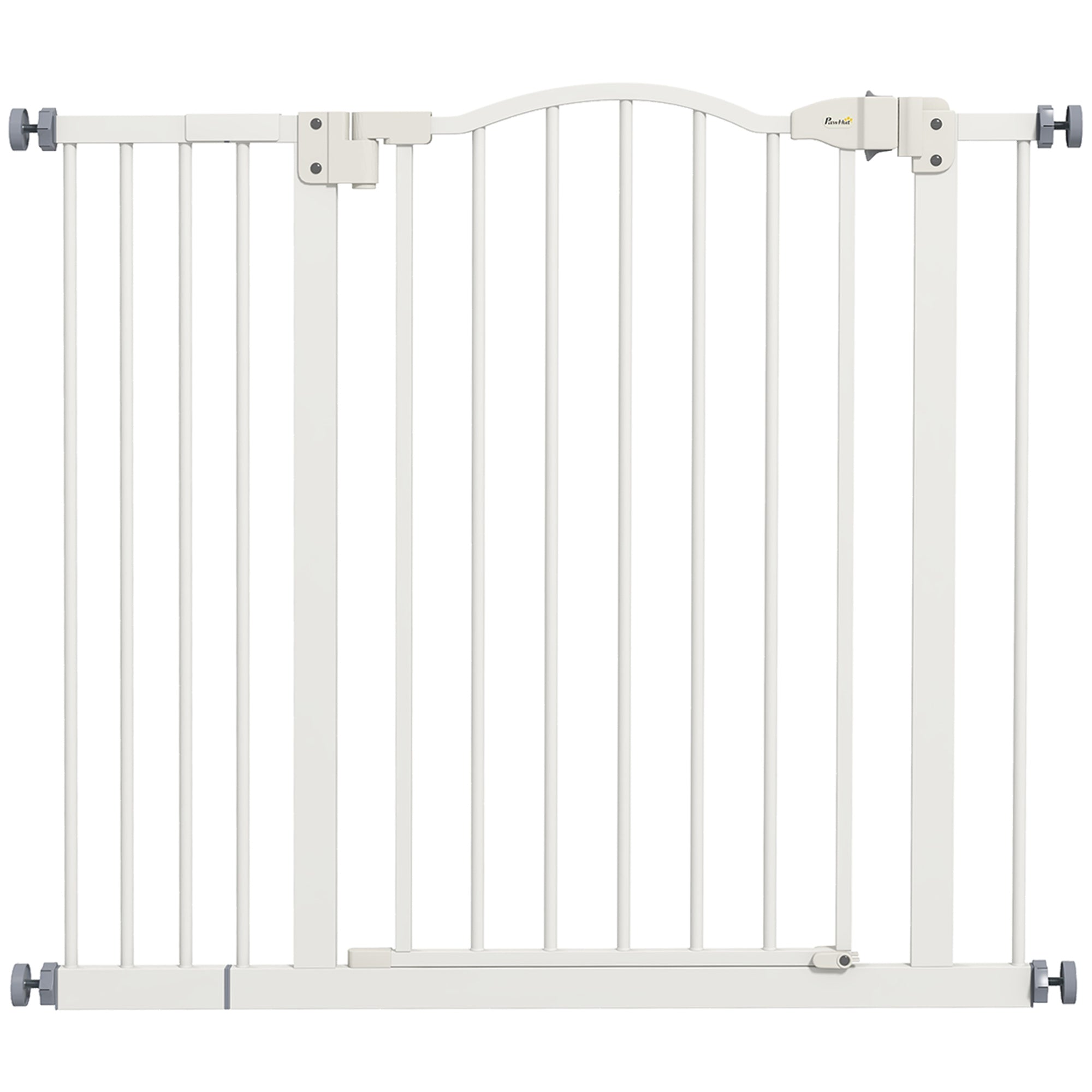 29"-37" Wide Dog Gate with Door, Pressure Fit, Auto Close, Double Locking for Doorways Hallways Stairs, 31" Tall, White
