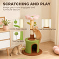Load image into Gallery viewer, Cat Tree for Indoor Kittens, 88cm Flower Cat Tower with Condo & Bed, Scratching Post, 2 Toy Balls and 2 Crinkle Leaves, Kitty Activity Centre for Playing and Resting
