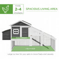 Load image into Gallery viewer, 69" Chicken Coop Wooden Hen House Rabbit Hutch Poultry Cage Pen Outdoor Backyard with Outdoor Run Nesting Box Removable Tray Waterproof Asphalt Roof Lockable Door Grey
