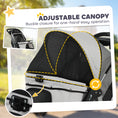 Load image into Gallery viewer, Dog Stroller for Small Dogs, 3 Wheel Foldable Pet Stroller with 12" Rubber Wheels, Mesh Window, One-Foot Brake, Storage Basket and Cup Holder, Up to 22 LBS, Light Gray
