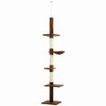 Load image into Gallery viewer, 91"-102" Cat Tree, 5-Tier Floor-to-Ceiling Cat Tower Kitty Activity Center w/ Scratching Post, Cozy Hammock Play Rest Post Pet Furniture for Jumping Climbing, Leopard Print
