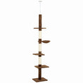 Load image into Gallery viewer, 91"-102" Cat Tree, 5-Tier Floor-to-Ceiling Cat Tower Kitty Activity Center w/ Scratching Post, Cozy Hammock Play Rest Post Pet Furniture for Jumping Climbing, Leopard Print
