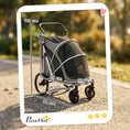 Load image into Gallery viewer, Dog Stroller, Pet Stroller for Small and Medium Dogs, Foldable Puppy Pram Pet Pushchair with 2 Big Wheels, Shock-Absorbing Frame, Seat Leashes, Brakes, Maximum Load 20 kg, Grey
