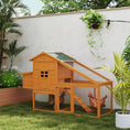 Load image into Gallery viewer, Chicken Coop with Run Outdoor, Wooden Hen House, Poultry Coop with Nesting Box, Slide-out Tray, Ramp, Perches, Asphalt Roof, 179 x 67 x 115cm
