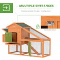 Load image into Gallery viewer, Chicken Coop with Run Outdoor, Wooden Hen House, Poultry Coop with Nesting Box, Slide-out Tray, Ramp, Perches, Asphalt Roof, 179 x 67 x 115cm
