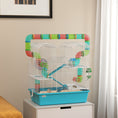 Load image into Gallery viewer, 4 Tier Hamster Cage with Tube, Exercise Wheel, Hut, Water Bottle, Food Dish, Ramps, DIY Design, Large Hamster Cage for Dwarf, Light Blue
