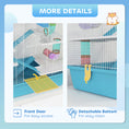 Load image into Gallery viewer, 4 Tier Hamster Cage with Tube, Exercise Wheel, Hut, Water Bottle, Food Dish, Ramps, DIY Design, Large Hamster Cage for Dwarf, Light Blue

