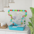 Load image into Gallery viewer, 4 Tier Hamster Cage with Tube, Exercise Wheel, Hut, Water Bottle, Food Dish, Ramps, DIY Design, Large Hamster Cage for Dwarf, Light Blue
