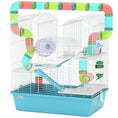 Load image into Gallery viewer, 4 Tier Hamster Cage with Tube, Exercise Wheel, Hut, Water Bottle, Food Dish, Ramps, DIY Design, Large Hamster Cage for Dwarf, Light Blue
