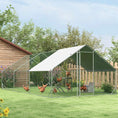 Load image into Gallery viewer, Metal Chicken Coop, Walk-in Large Chicken Run, Poultry Cage for Backyard Hen, Duck, Rabbit with Water- and UV-Protection Cover, for 12-18 Chickens, 9.8' x 19.7' x 6.6'
