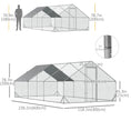 Load image into Gallery viewer, Metal Chicken Coop, Walk-in Large Chicken Run, Poultry Cage for Backyard Hen, Duck, Rabbit with Water- and UV-Protection Cover, for 12-18 Chickens, 9.8' x 19.7' x 6.6'
