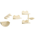 Load image into Gallery viewer, 4PCs Wall Mounted Cat Tree Cat Wall Shelves Furniture Climbing Shelf Set Kitten Activity Centre w/ Hammock, Scratching Post - Beige

