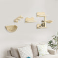 Load image into Gallery viewer, 4PCs Wall Mounted Cat Tree Cat Wall Shelves Furniture Climbing Shelf Set Kitten Activity Centre w/ Hammock, Scratching Post - Beige
