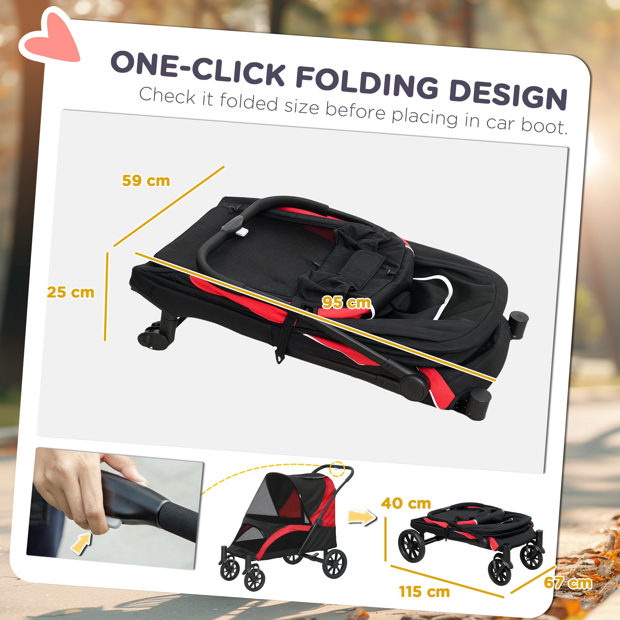 PawHut Poussette buggy pour chiens 75L x 46l x 94H cm pliable imperméable tissu 600D Oxford 4 roues noir | France PawHut Poussette buggy pour chiens 75L x 46l x 94H cm pliable imperméable tissu 600D Oxford 4 roues noir | France