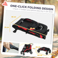 Load image into Gallery viewer, Dog Stroller, Easy Folding Pet Stroller for Large Dogs, Puppy Pram Pet Pushchair with 4 Big Wheels, Shock-Absorbing Frame, Safety Leashes, Brakes, Red/Black
