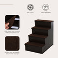Load image into Gallery viewer, Pet Stairs Dog Steps for High Bed, 4 Levels Dog Stairs for Car, Wooden Cat Ladder with Non-Slip Carpet, 15.7" L x 23.2" W x 21.3" H, Dark Coffee
