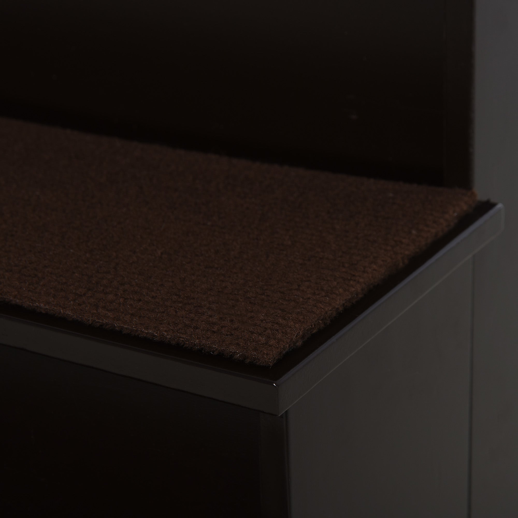 Pet Stairs Dog Steps for High Bed, 4 Levels Dog Stairs for Car, Wooden Cat Ladder with Non-Slip Carpet, 15.7" L x 23.2" W x 21.3" H, Dark Coffee