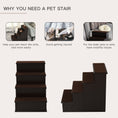 Load image into Gallery viewer, Pet Stairs Dog Steps for High Bed, 4 Levels Dog Stairs for Car, Wooden Cat Ladder with Non-Slip Carpet, 15.7" L x 23.2" W x 21.3" H, Dark Coffee
