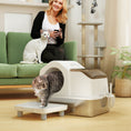 Load image into Gallery viewer, Stainless Steel Cat Litter Box with Removable Lid, Extra Large Enclosed Litter Box with High Sided, Mats, Scoop, Odor Free, Non-Sticky, Anti-Leakage, Easy Clean, for Big Cat
