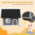 Load image into Gallery viewer, Outdoor Cat House, Wooden Feral Cat Shelter, Water-Resistant Hide Home with Openable Asphalt Roof, Three Doors, 77 x 57.5 x 68cm - Grey

