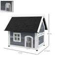 Load image into Gallery viewer, Outdoor Cat House, Wooden Feral Cat Shelter, Water-Resistant Hide Home with Openable Asphalt Roof, Three Doors, 77 x 57.5 x 68cm - Grey
