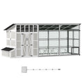 Load image into Gallery viewer, 212"L Large Chicken Coop for 10-15 Hens, Walk-in Outdoor Chicken House with Run, Nesting Box, Waterproof Roof, Perches, Wooden Hen House Poultry Cage for Ducks, Rabbits, Light Gray
