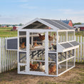 Load image into Gallery viewer, Wooden Chicken Coop, Large Outdoor Hen House with 2 Feeders, 2 Nesting Boxes, 2 Roosting Bars, Ramps, Waterproof Roof, Poultry Cage for 6-8 Chickens, 95" x 69" x 59"
