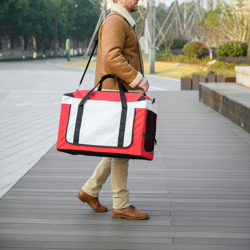 Dog Pram with Detachable Carrier for Mini and Small Dogs Red