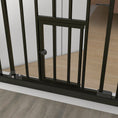 Load image into Gallery viewer, 36"H Dog Gate with Cat Door, Pet Gate with Small Door, Easy Open Indoor Dog Gates for Doorways, House, Stair, 29"-31.5" Long, Black

